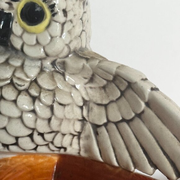 Vtg Winking Owl Ceramic Figure Sculpture Business Card Holder - Picture 7 of 15